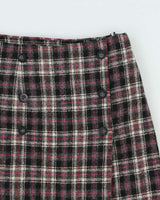 Vintage 00s U2 Clothing Wool Blend Checked Mini Skirt -XXS