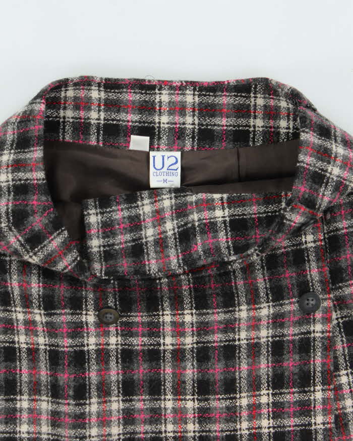 Vintage 00s U2 Clothing Wool Blend Checked Mini Skirt -XXS