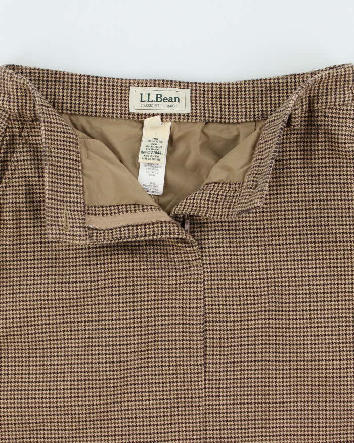 Vintage L.L. Bean Brushed Cotton Dog Tooth Skirt - XS