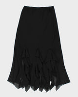 Vintage 90s Sharon Max Ruffle Sheer Hem Skirt - S