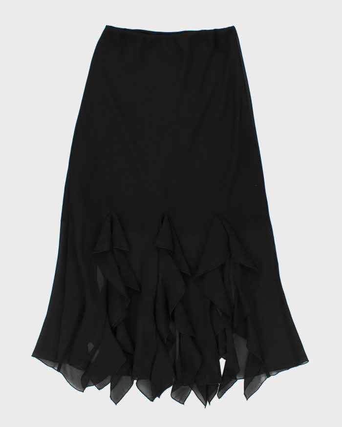 Vintage 90s Sharon Max Ruffle Sheer Hem Skirt - S