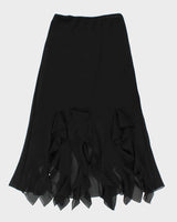 Vintage 90s Sharon Max Ruffle Sheer Hem Skirt - S
