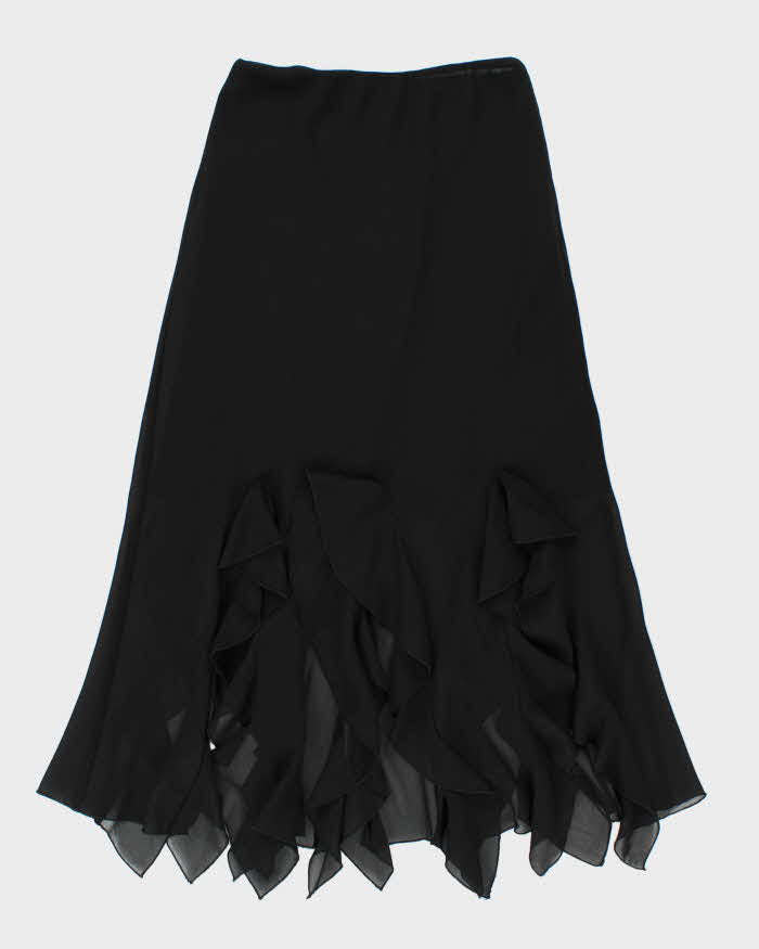 Vintage 90s Sharon Max Ruffle Sheer Hem Skirt - S