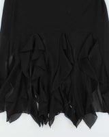 Vintage 90s Sharon Max Ruffle Sheer Hem Skirt - S