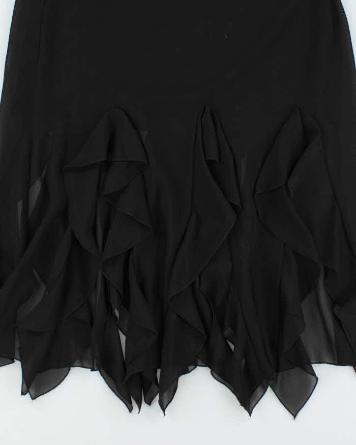 Vintage 90s Sharon Max Ruffle Sheer Hem Skirt - S