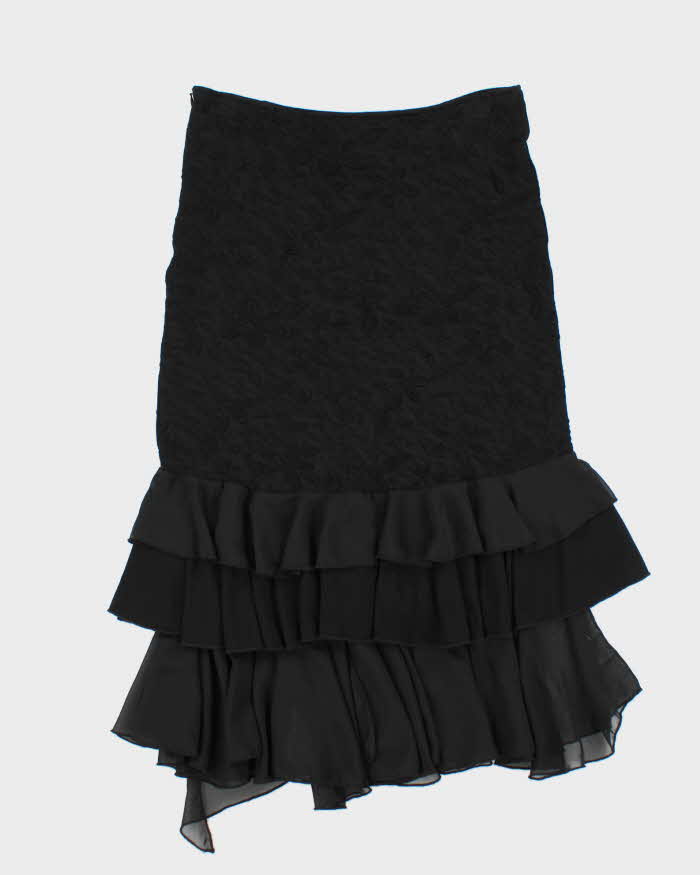 Vintage 00s Tricotto Embossed Ruffle Skirt - M