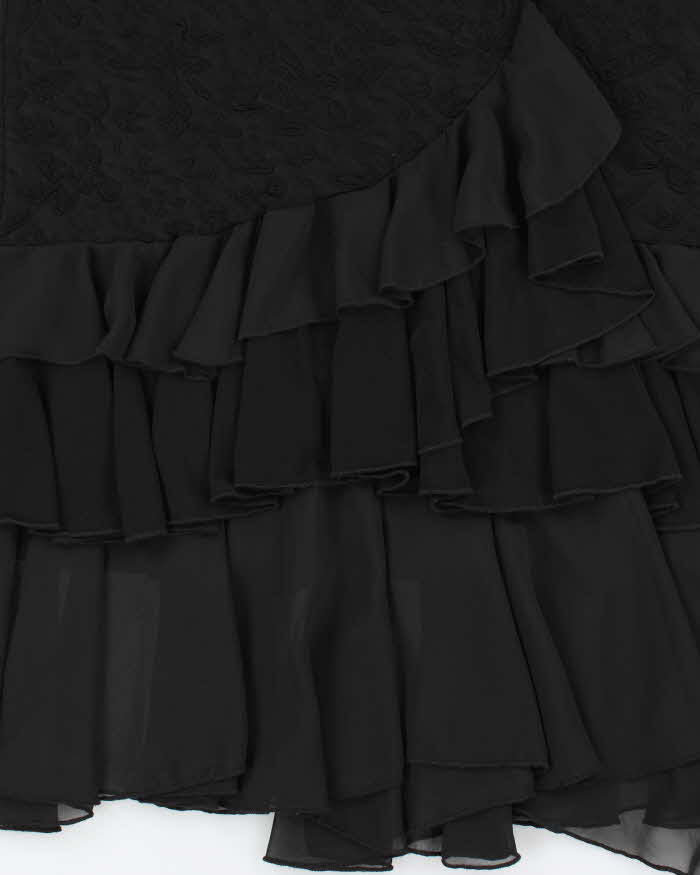 Vintage 00s Tricotto Embossed Ruffle Skirt - M