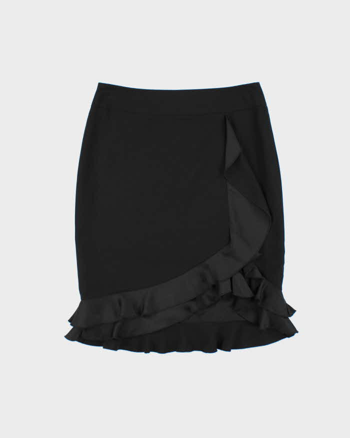 Vintage Y2k 00s Laura Ruffle Satin Hem Skirt - S