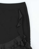 Vintage Y2k 00s Laura Ruffle Satin Hem Skirt - S