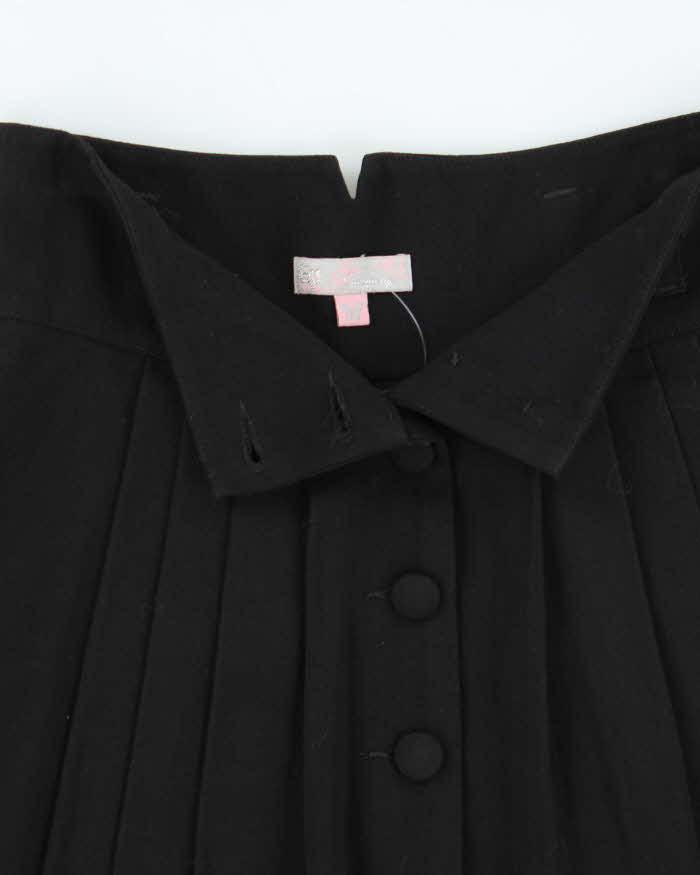 Vintage 00s Contemporary Button-up Lace Trim Skirt - XS