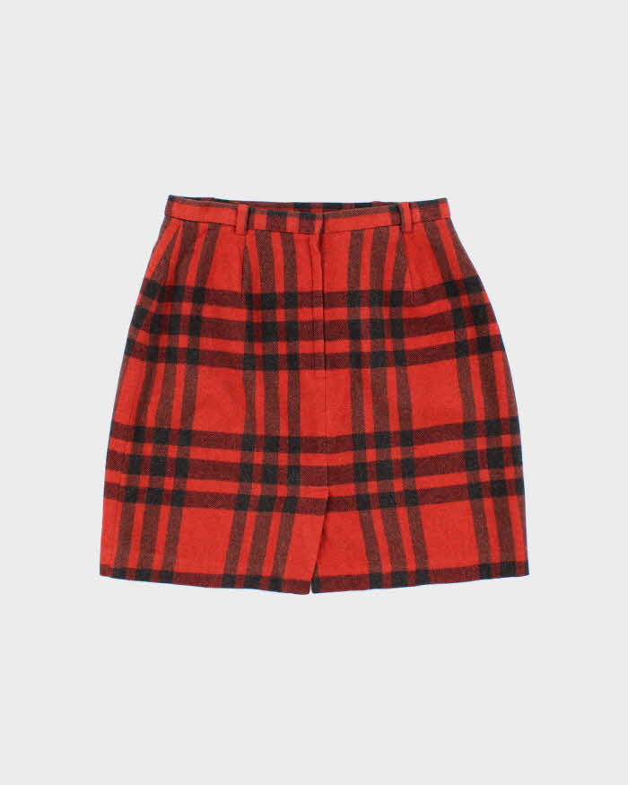 Vintage 90s Eddie Bauer Wool Blend Check Mini Skirt - XS