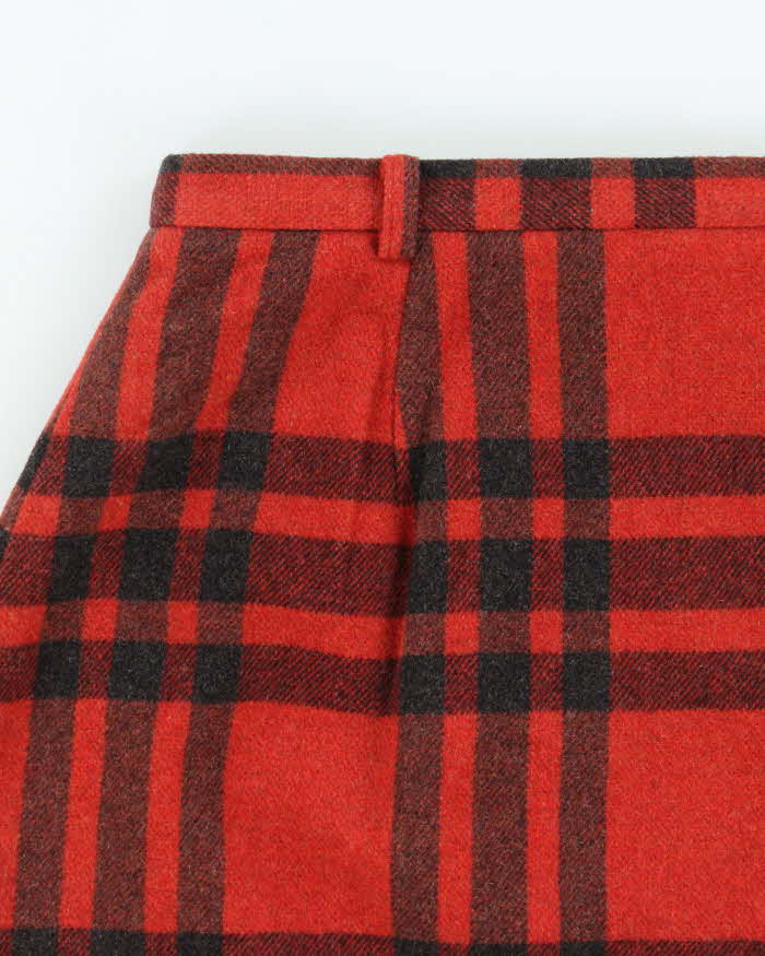 Vintage 90s Eddie Bauer Wool Blend Check Mini Skirt - XS