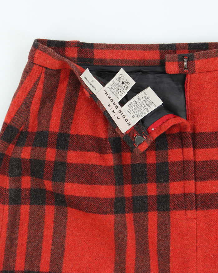 Vintage 90s Eddie Bauer Wool Blend Check Mini Skirt - XS