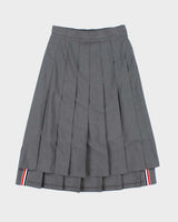 Thom Browne Pleated Wool Midi Skirt - S