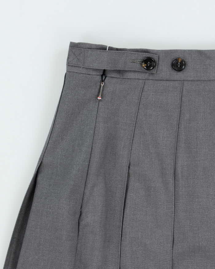 Thom Browne Pleated Wool Midi Skirt - S