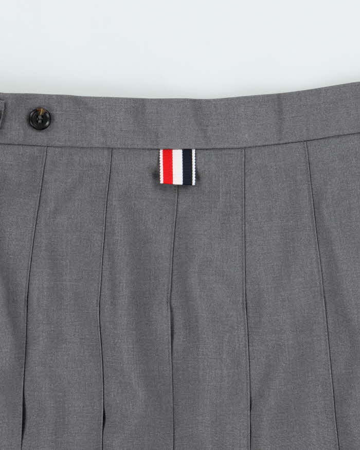 Thom Browne Pleated Wool Midi Skirt - S