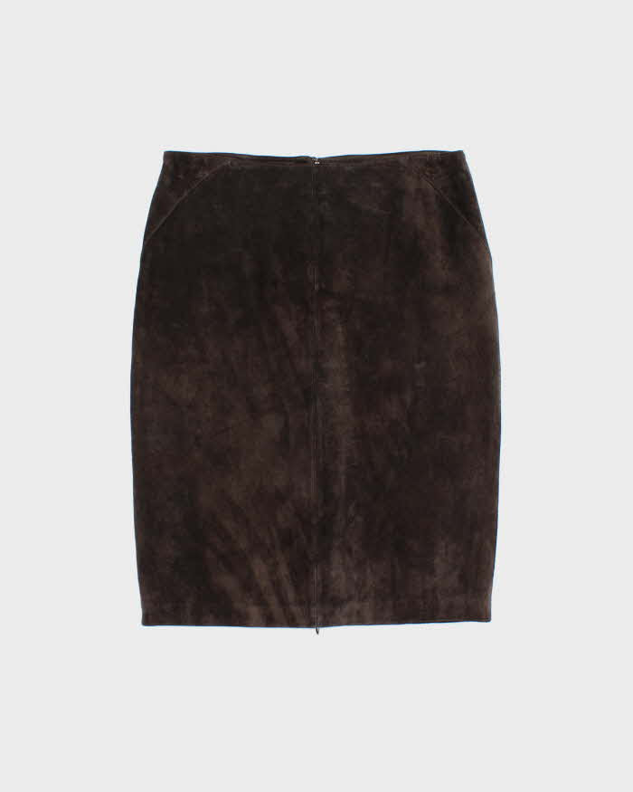 Vintage Danier Brown Suede Skirt - M