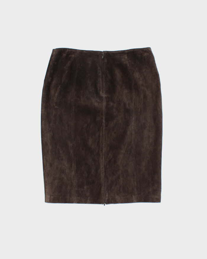 Vintage Danier Brown Suede Skirt - M