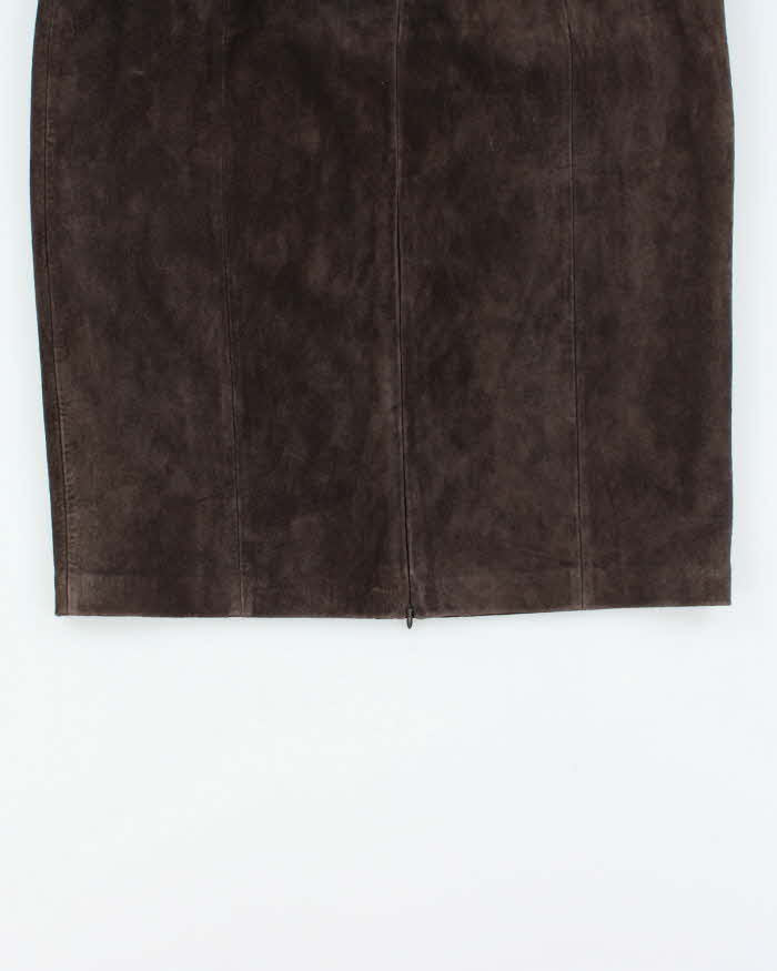 Vintage Danier Brown Suede Skirt - M