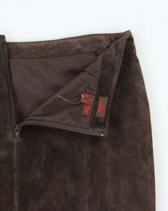 Vintage Danier Brown Suede Skirt - M