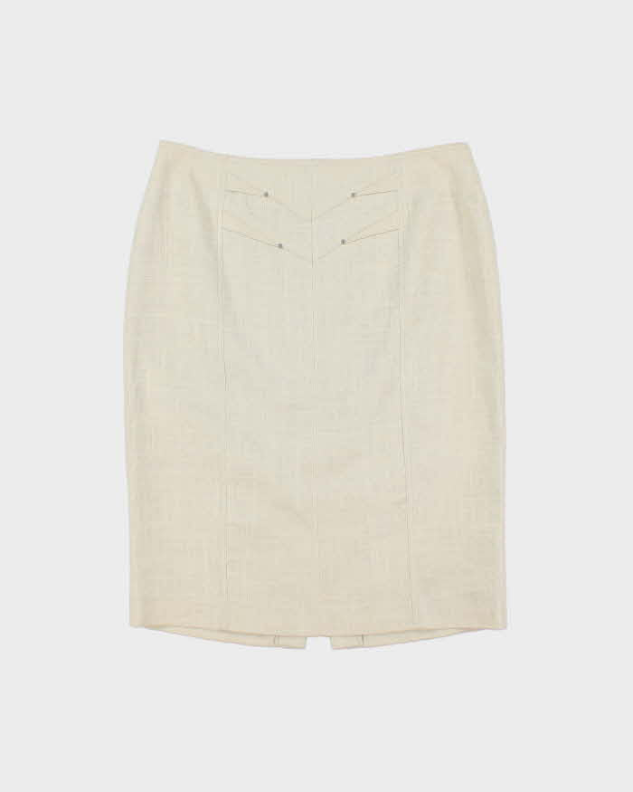 Vintage 00s Laura Studio Linen Glittery Skirt - M