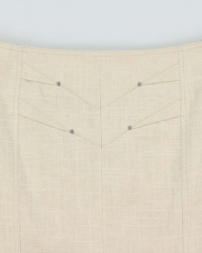 Vintage 00s Laura Studio Linen Glittery Skirt - M