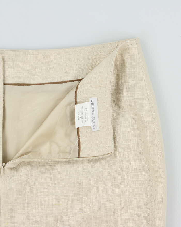 Vintage 00s Laura Studio Linen Glittery Skirt - M