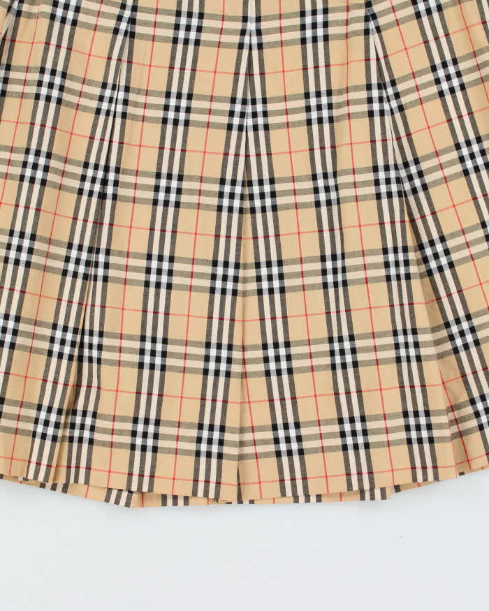 Vintage Y2K 00s Burberry Blue Label Japan Nova Check Pleated Knee Length Women's Skirt - S