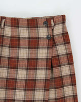 Vintage 1990s Women's Tartan Wool Midi Skirt - M