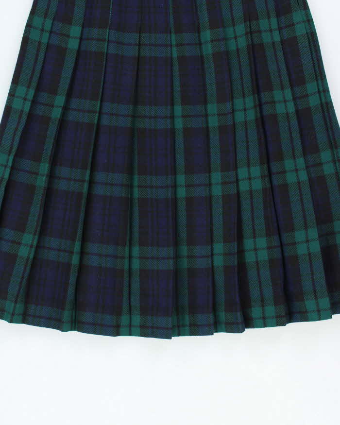 Vintage 1990s Laird Portch Made In Scotland Women's Tartan Wool Pleated Skirt - S