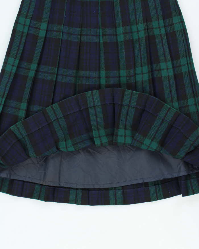 Vintage 1990s Laird Portch Made In Scotland Women's Tartan Wool Pleated Skirt - S