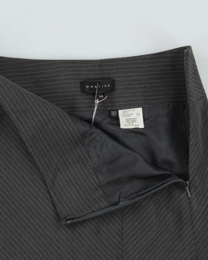 DSWT 1990s Mastina Diagonal Stripe Leg Split Skirt - XS