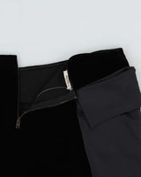 Vintage 2009 Miu Miu Silk &amp; Velour Skirt - S