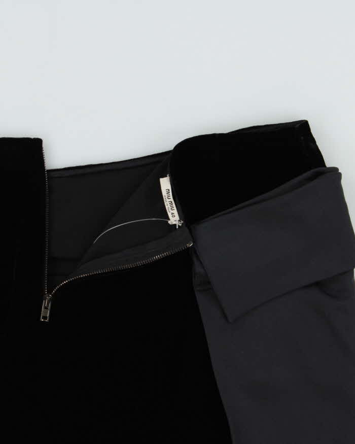 Vintage 2009 Miu Miu Silk & Velour Skirt - S