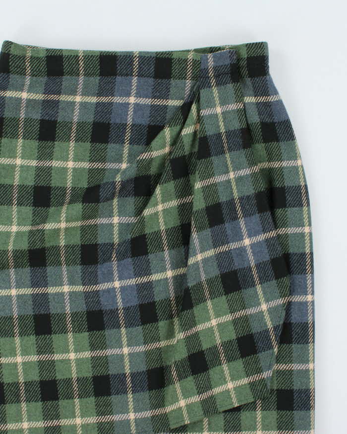 Vintage 1990s Calvin Klein Wool Blend Wrap Skirt - S