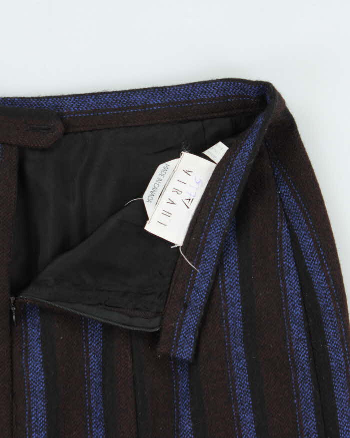 Vintage 1980s Virani Stripe Heavy Weight Skirt - S