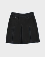 Vintage 00s Per Se Wool Blend Contrast Stitch Skirt - S