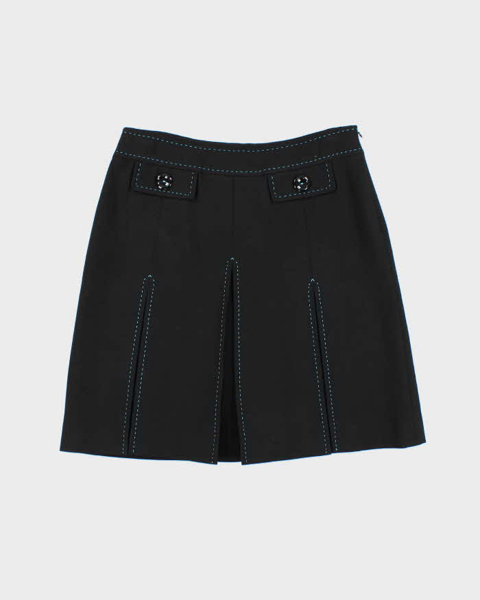 Vintage 00s Per Se Wool Blend Contrast Stitch Skirt - S