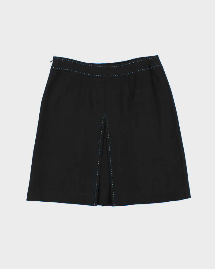 Vintage 00s Per Se Wool Blend Contrast Stitch Skirt - S