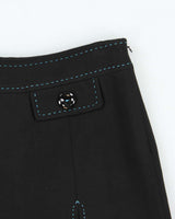 Vintage 00s Per Se Wool Blend Contrast Stitch Skirt - S