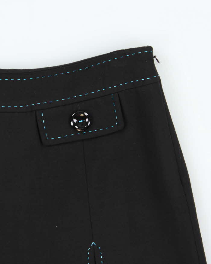 Vintage 00s Per Se Wool Blend Contrast Stitch Skirt - S