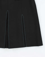 Vintage 00s Per Se Wool Blend Contrast Stitch Skirt - S