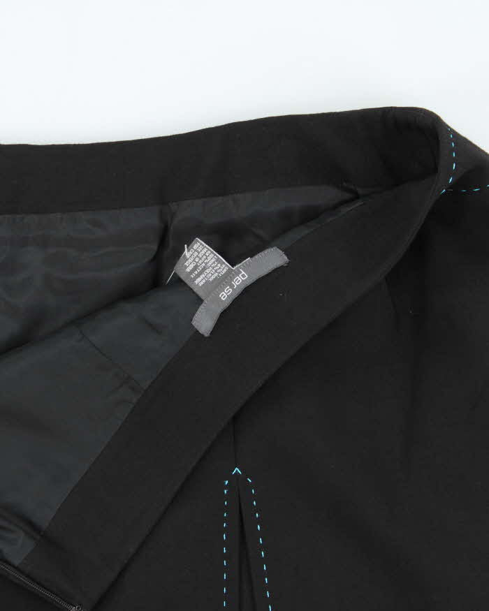 Vintage 00s Per Se Wool Blend Contrast Stitch Skirt - S