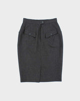 Vintage 1980s JMT Wool Pencil Skirt - XS