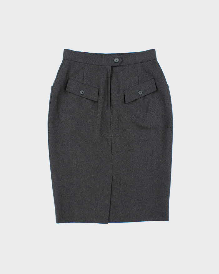 Vintage 1980s JMT Wool Pencil Skirt - XS