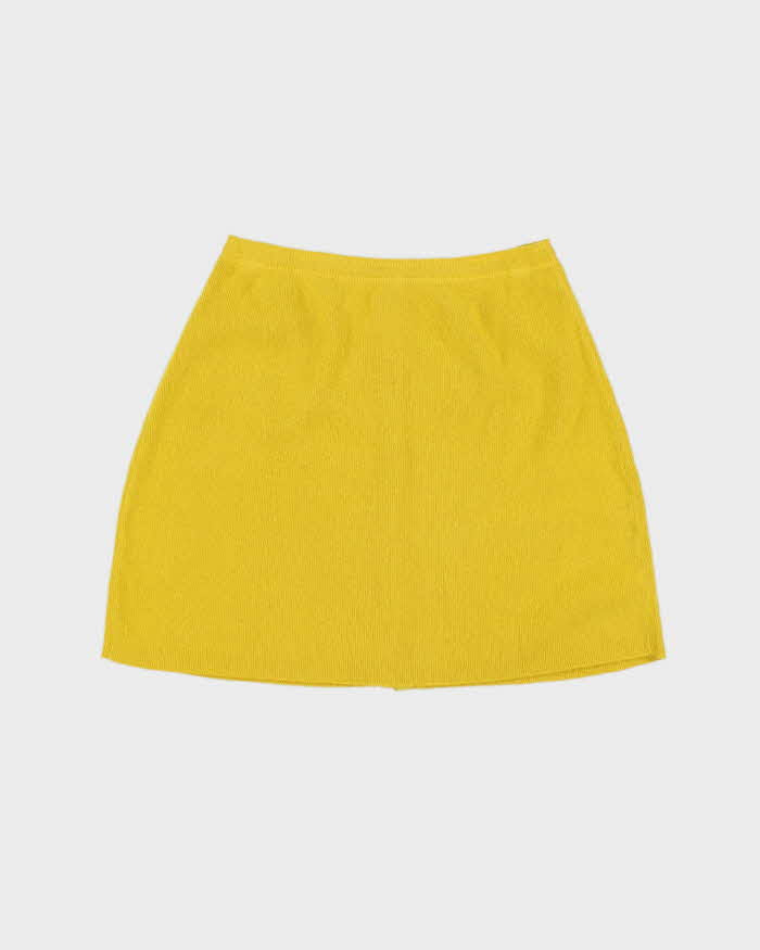 DSWT 1980s Benetton Angora &amp; Wool Button-up Mini Skirt - XS