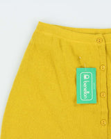 DSWT 1980s Benetton Angora &amp; Wool Button-up Mini Skirt - XS