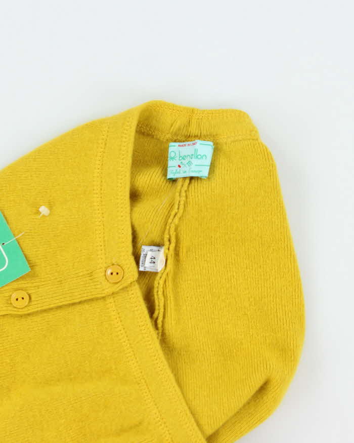 DSWT 1980s Benetton Angora &amp; Wool Button-up Mini Skirt - XS