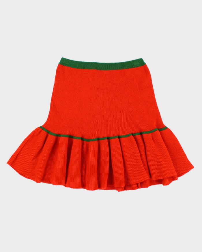 DSWT 1980s Benetton Wool Frilly Hem Skirt - XS