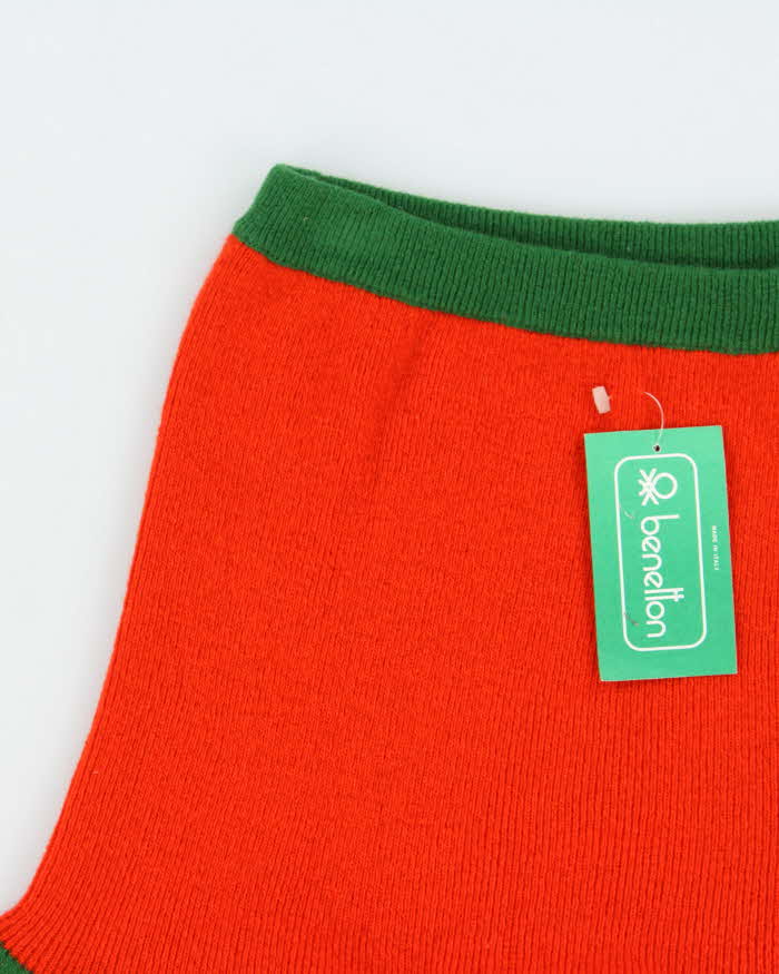 DSWT 1980s Benetton Wool Frilly Hem Skirt - XS